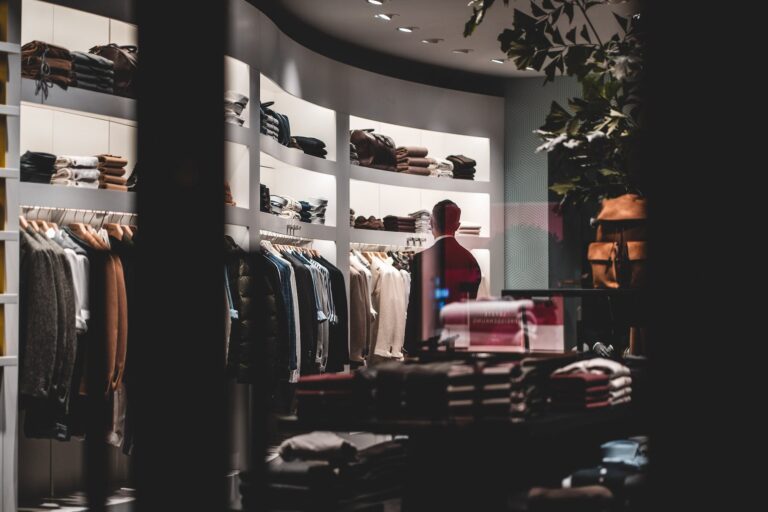 A display of new clothing in a department store